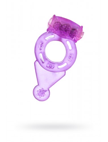 Кольцо эрекционное с вибрацией и хвостиком фиолетовое