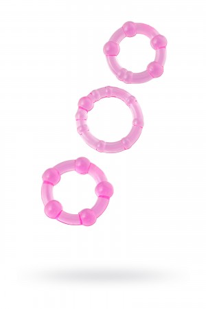 Эрекционные кольца rings set розовые 3 шт