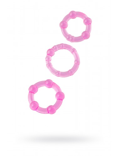 Эрекционные кольца rings set розовые 3 шт