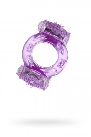 Кольцо эрекционное с двойной вибрацией фиолетовое