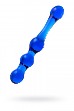 Двусторонний фаллоимитатор sexus glass стекло синий 20,5 см