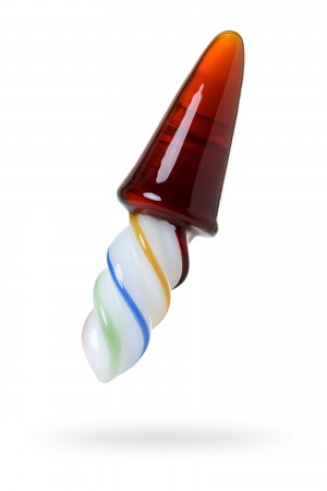 Анальная втулка sexus glass стеклянная бело-чёрная 11,6 см