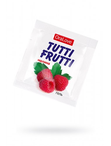 Съедобная гель-смазка tutti-frutti со вкусом малины 4 г