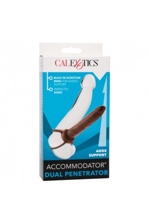 Страпон на пенис accommodator dual penetrator коричневый 15 см