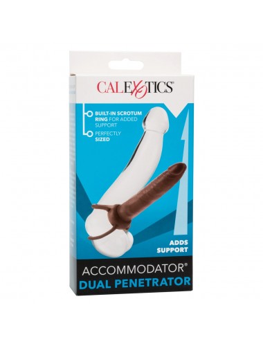 Страпон на пенис accommodator dual penetrator коричневый 15 см