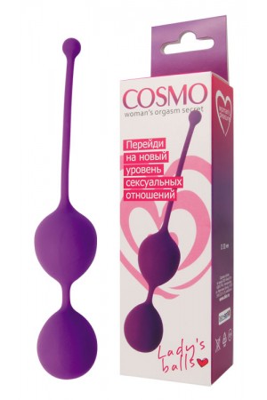 Вагинальные шарики cosmo фиолетовые 16 см