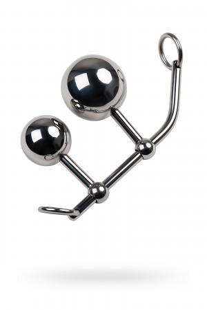 Стринги с двумя шарами toyfa metal серебристые