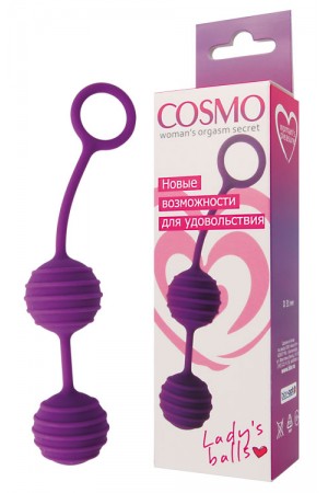 Вагинальные шарики cosmo фиолетовые 17 см
