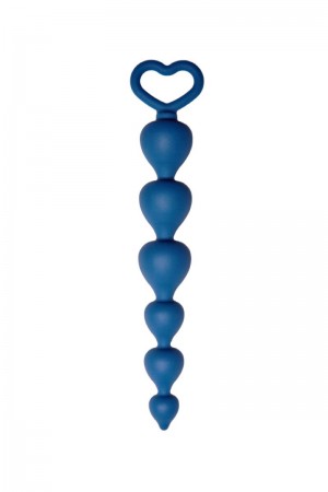 Анальная цепочка heart ray синий 17,45 см