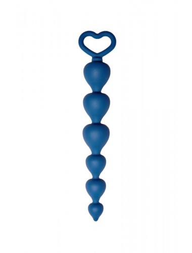 Анальная цепочка heart ray синий 17,45 см