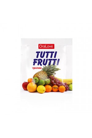 Съедобная гель-смазка tutti-frutti со вкусом экзотических фруктов 4 г 