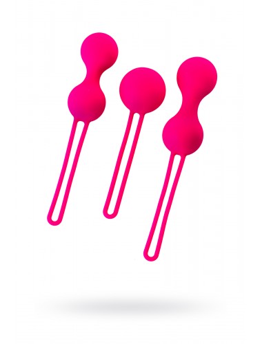 Набор вагинальных шариков штучки-дрючки силикон розовый, 3 шт