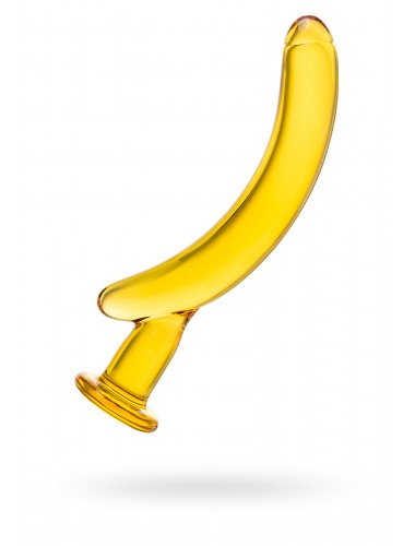 Фаллоимитатор стеклянный желтый банан 16,5