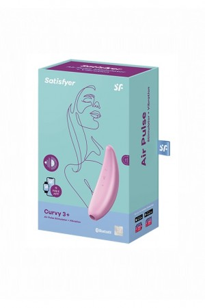 Вакуумно-волновой стимулятор satisfyer curvy 3+ с возможностью управления через приложение розовый