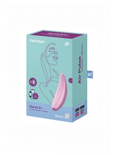 Вакуумно-волновой стимулятор satisfyer curvy 3+ с возможностью управления через приложение розовый