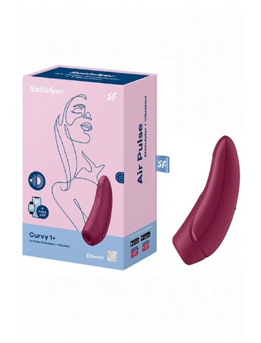 Вакуумно-волновой стимулятор satisfyer curvy 1+ с возможностью управления через приложение красный