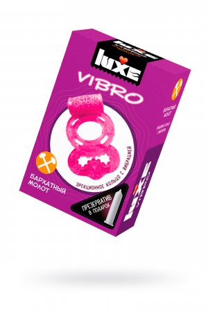 Виброкольцо бархатный молот + презерватив luxe vibro 1 шт