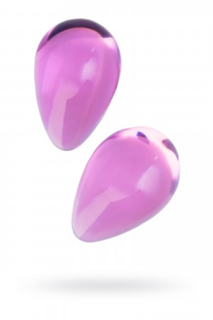 Вагинальные шарики в виде капельки стекло розовые 2,6 см
