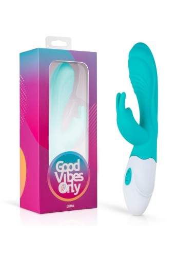 Вибромассажер кролик перезаряжаемый leda rabbit vibrator зеленый 20 см