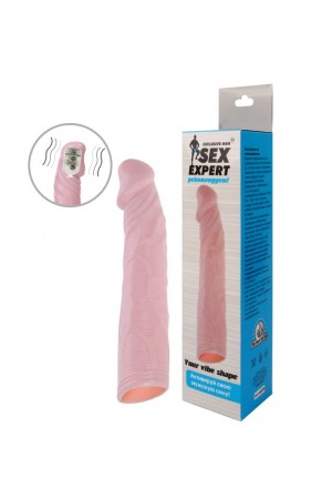Насадка на пенис с вибрацией sex expert телесная 18 см