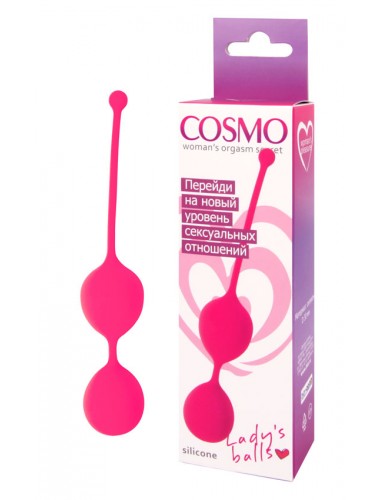 Вагинальные шарики cosmo розовые неон 16 см