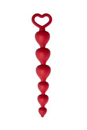 Анальная цепочка heart ray бордовый 17.5 см