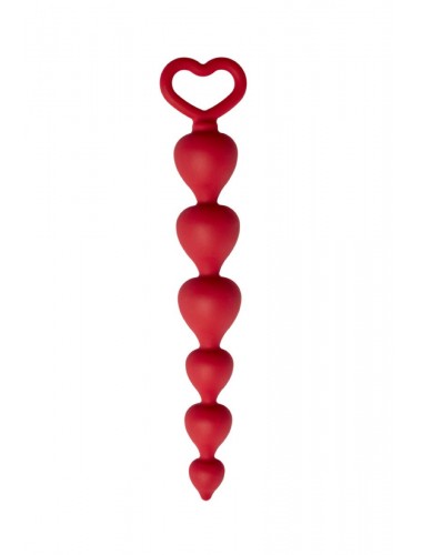 Анальная цепочка heart ray бордовый 17.5 см