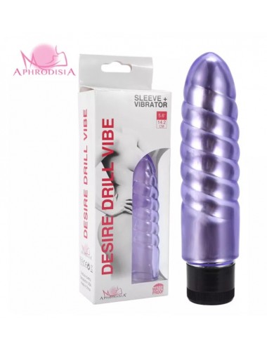 Мини-вибратор desire drill vibe с насадкой фиолетовый 14,2 см