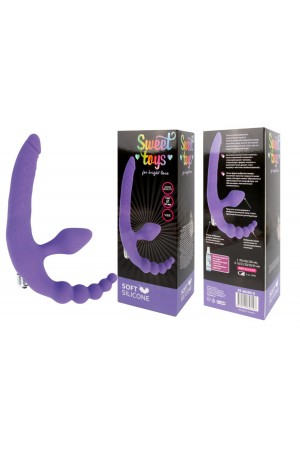 Страпон двойной sweet toys фиолетовый 34 см