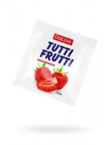 Съедобная гель-смазка tutti-frutti со вкусом земляники 4 г