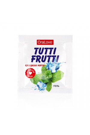 Съедобная гель-смазка tutti-frutti сладкая мята 4г 