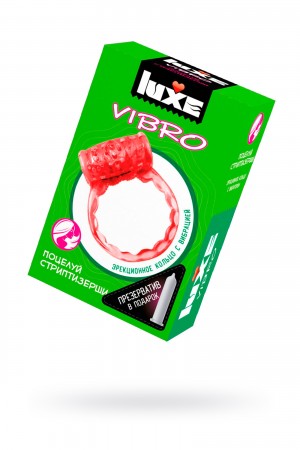 Виброкольцо поцелуй стриптизерши + презерватив luxe vibro 1 шт