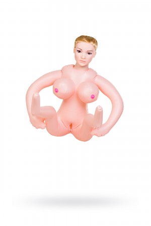 Кукла надувная с реалистичной головой блондинка в лежачей позе 160 см