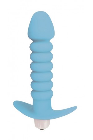 Анальная втулка с вибрацией sweet toys голубая 11,5 см
