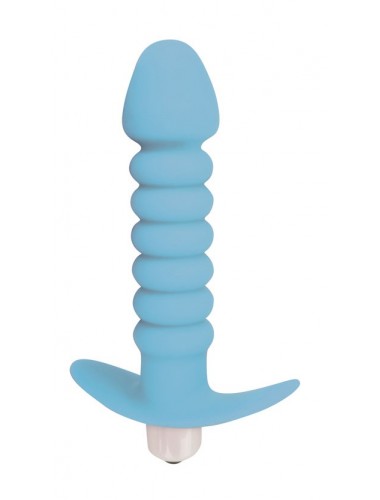 Анальная втулка с вибрацией sweet toys голубая 11,5 см