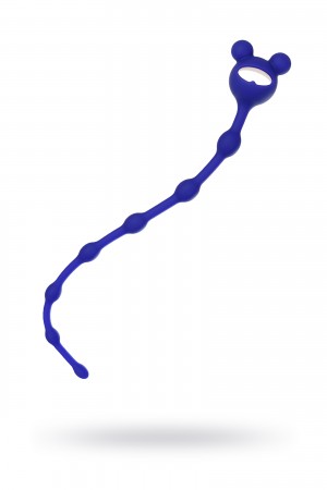 Анальная цепочка todo by toyfa froggy силикон синяя 27,4 см
