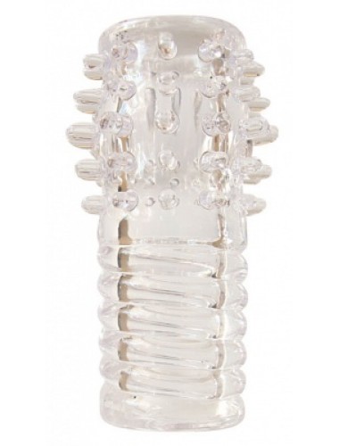 Насадка с шипами прозрачная crystal sleeve 10 см