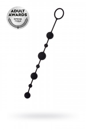 Анальная цепочка черная toyfa a-toys с шариками силикон 35,9 см