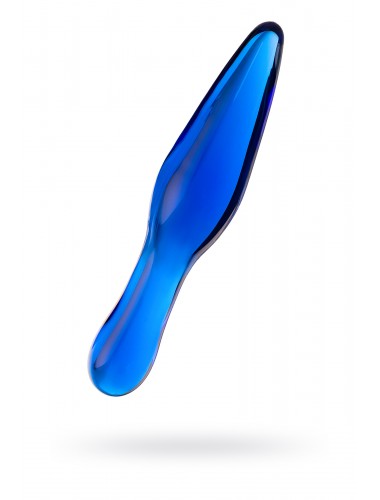 Анальная втулка стеклянная синяя 18 см