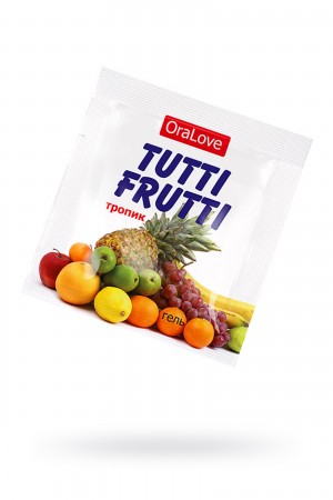 Съедобная гель-смазка tutti-frutti со вкусом экзотических фруктов 4 г 