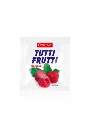 Съедобная гель-смазка tutti-frutti со вкусом малины 4 г 