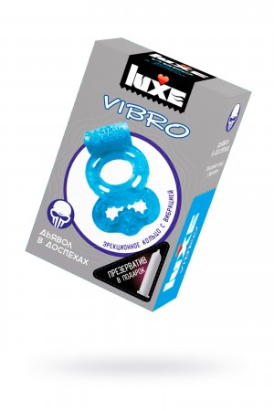 Виброкольцо дьявол в доспехах + презерватив luxe vibro 1 шт