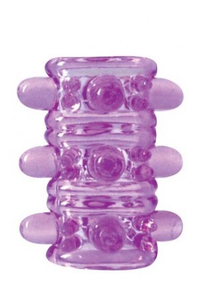 Насадка с шипами фиолетовая crystal sleeve 5 см