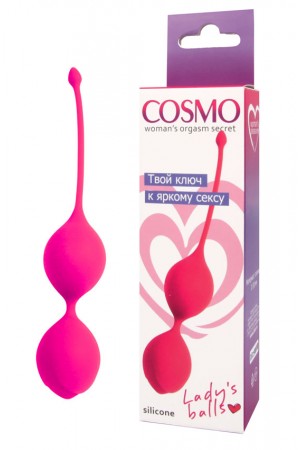 Вагинальные шарики cosmo розовые неон 17 см